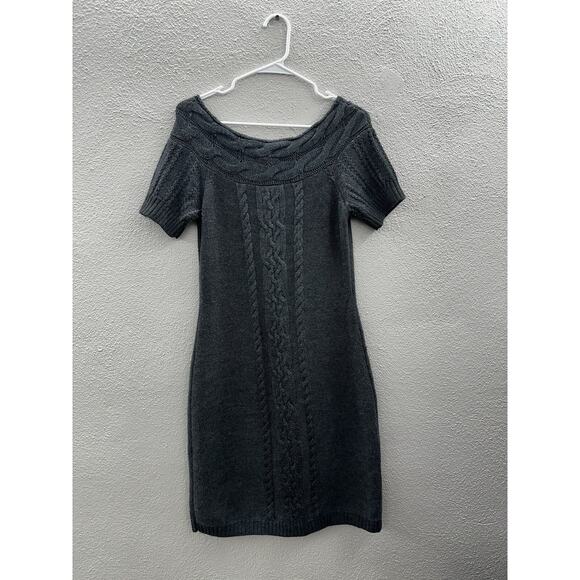 Calvin Klein Womens Dress Size Small Gray Short Sleeve Cable Knit Sweater Dress - Picture 5 of 9